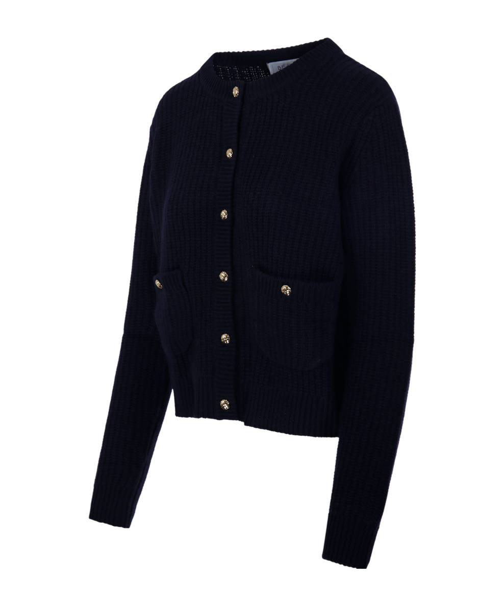 Be You Woman  Blue Cashmere Lady72 Cardigan In Blue