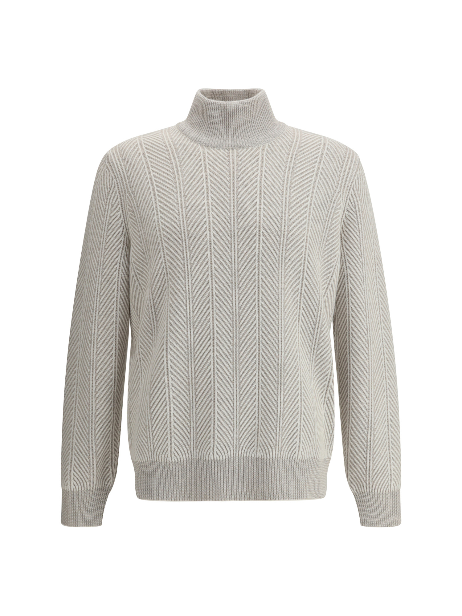 Brunello Cucinelli Cashmere Turtleneck Sweater In Neutral