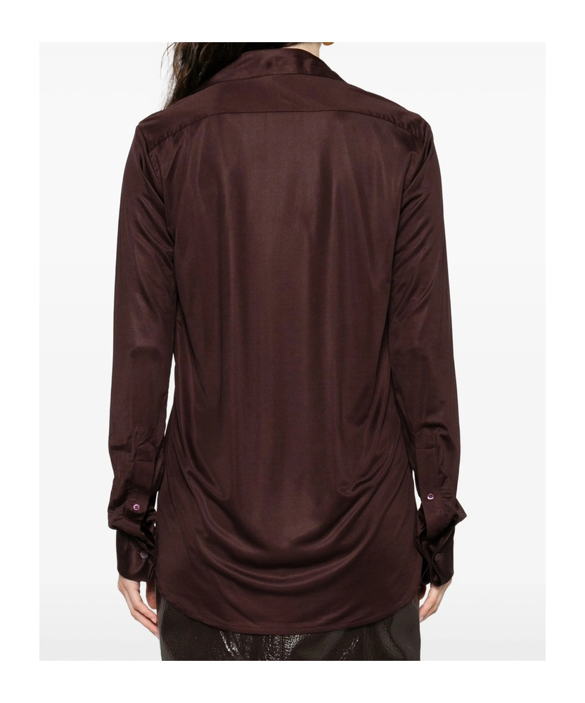 Dries Van Noten Long Sleeve Shirt In Brown