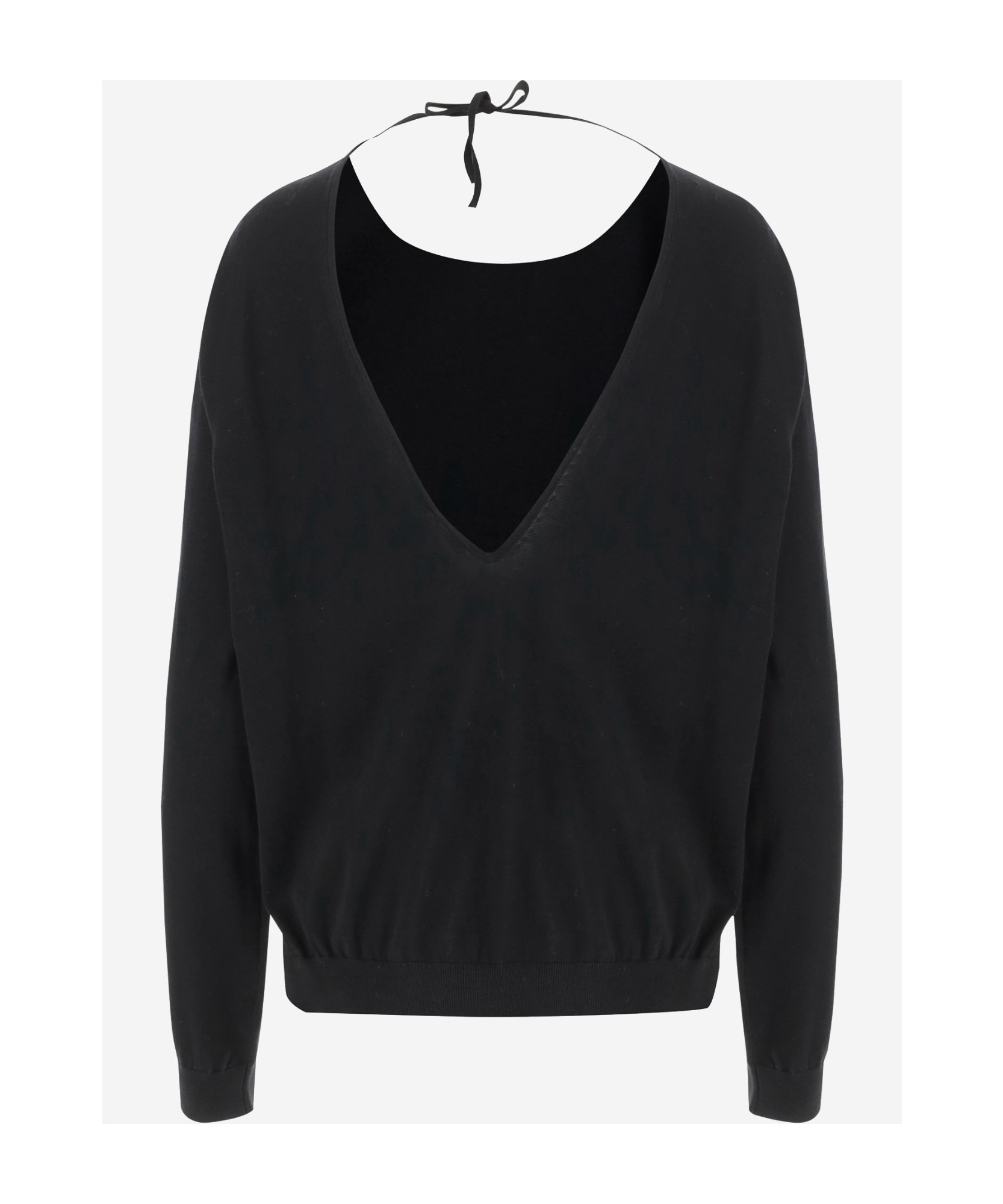 Shop Aspesi Long-sleeved Sweater In Black