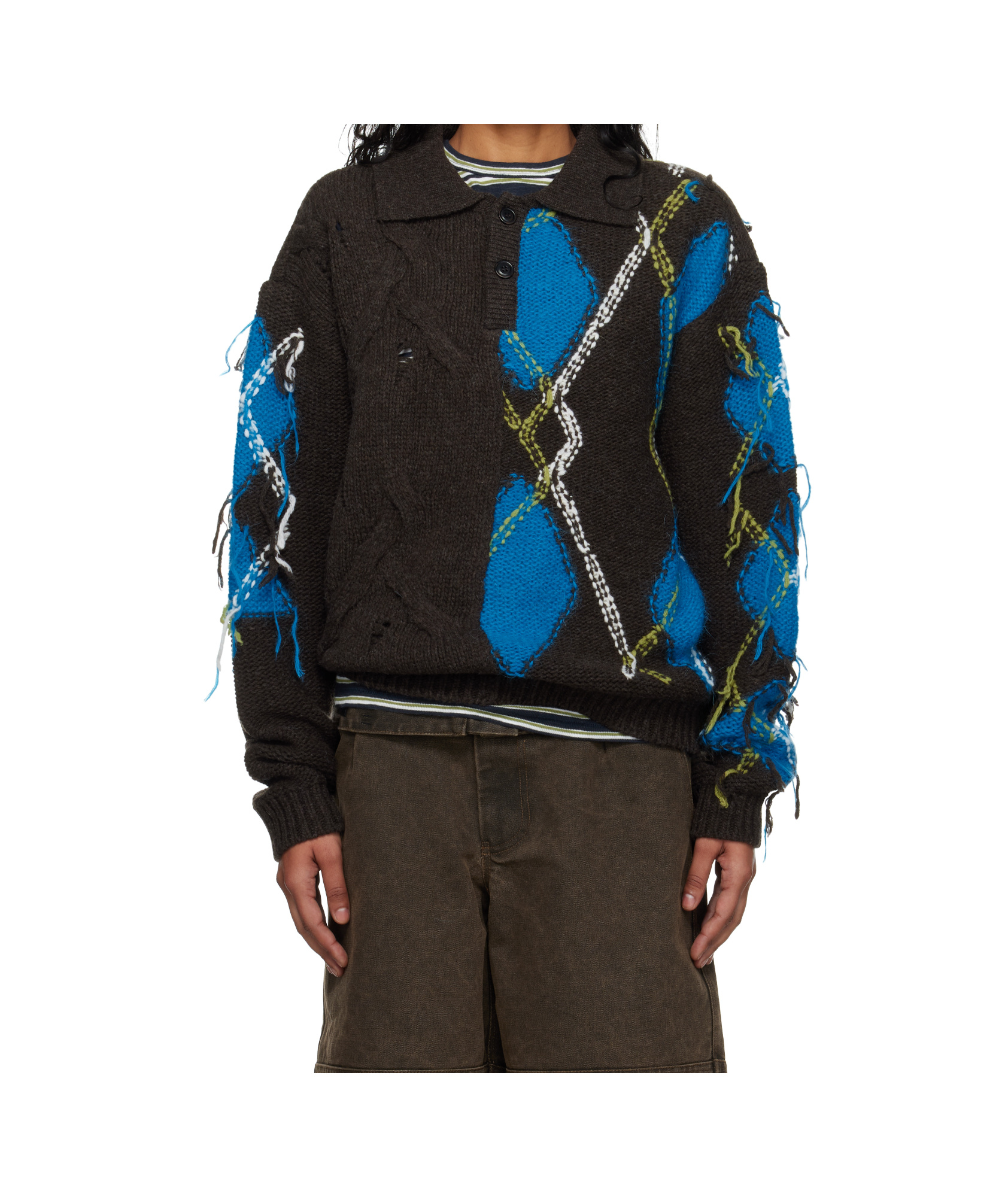 Andersson Bell Argyle Fisherman Sweater In Multi