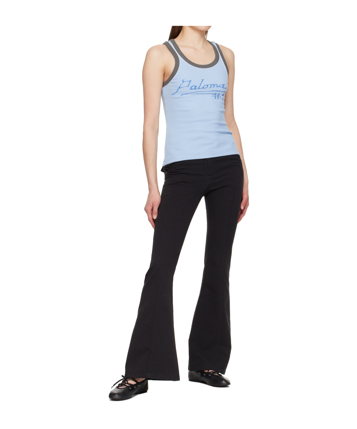 Open Yy Bootcut Trousers In Black