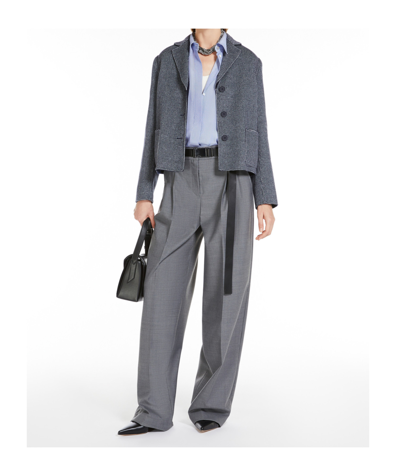 Max Mara Wool Casual Pants In Gray