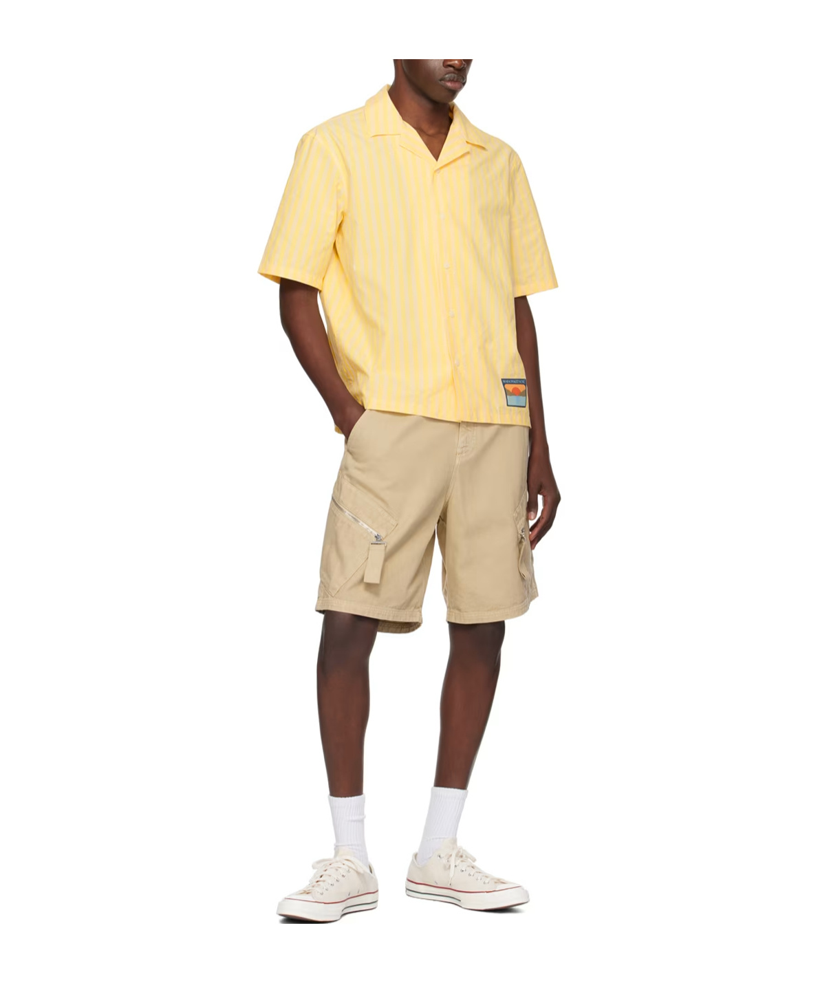 Maison Kitsuné Yellow Resort Shirt In Nude