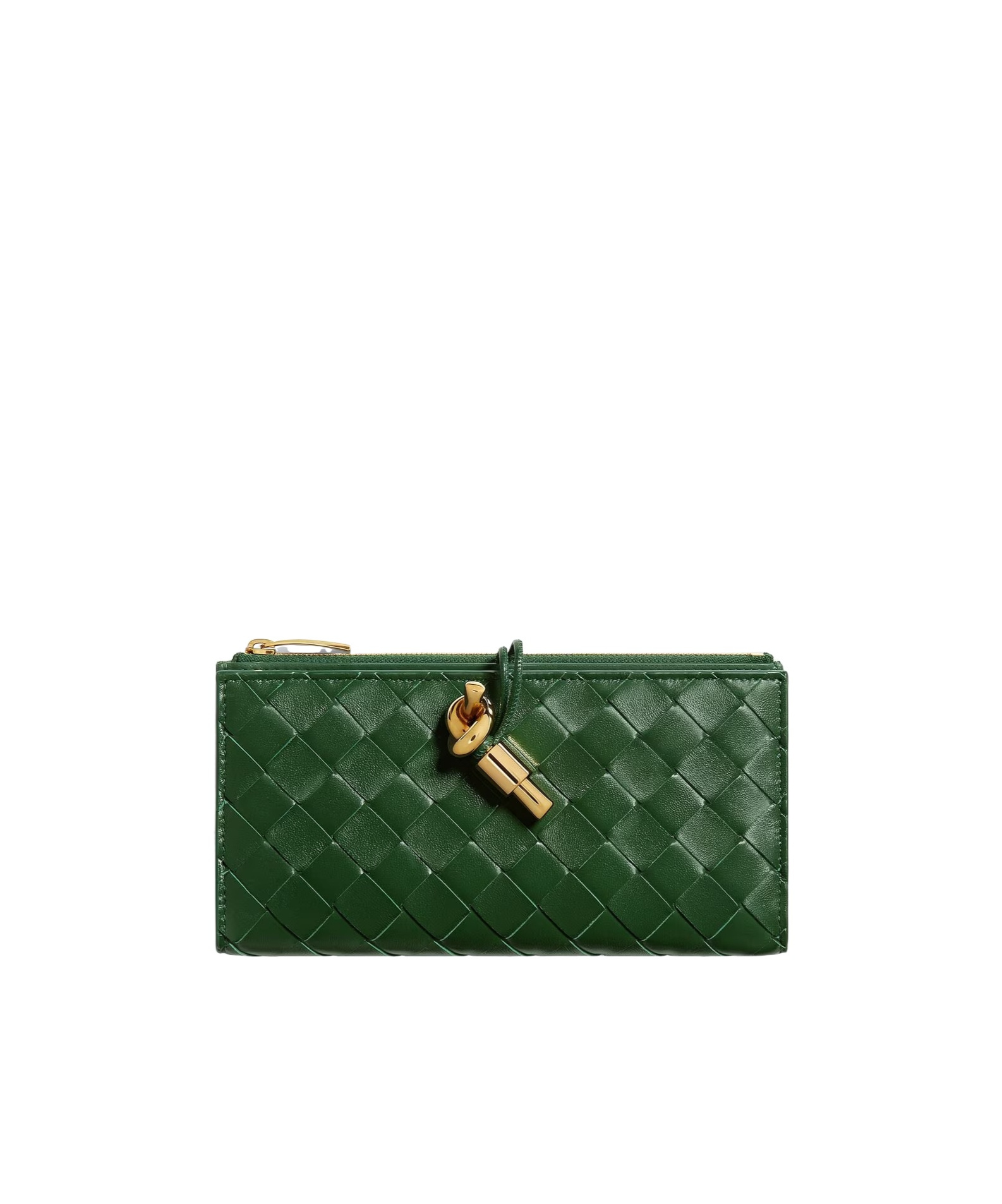 Bottega Veneta Andiamo Long Wallet In Basil Green