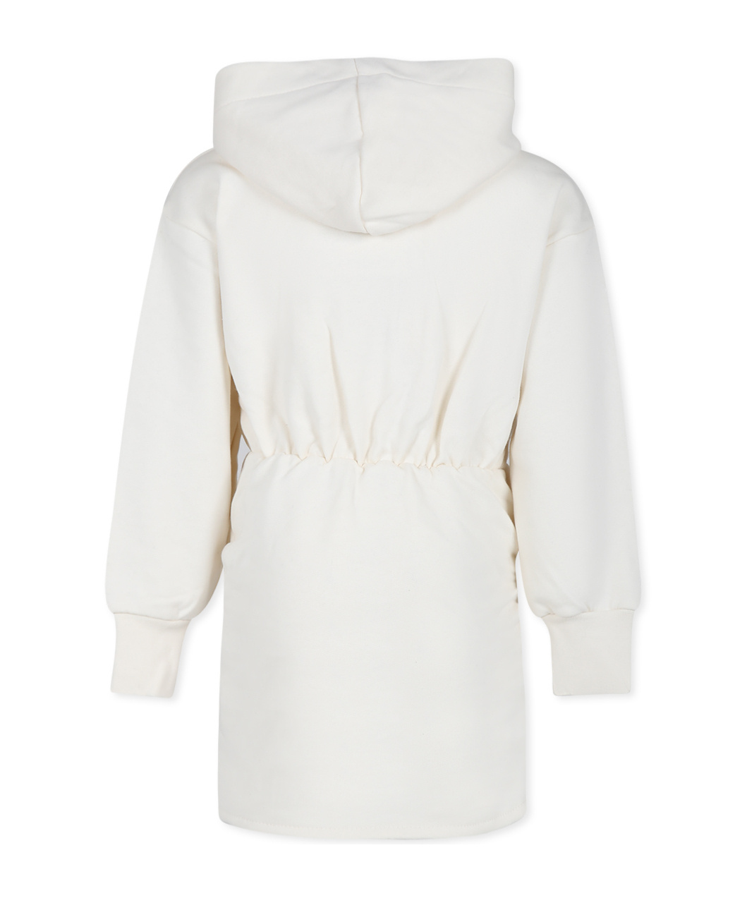 Shop Msgm Slogan-print Hooded Dress In White