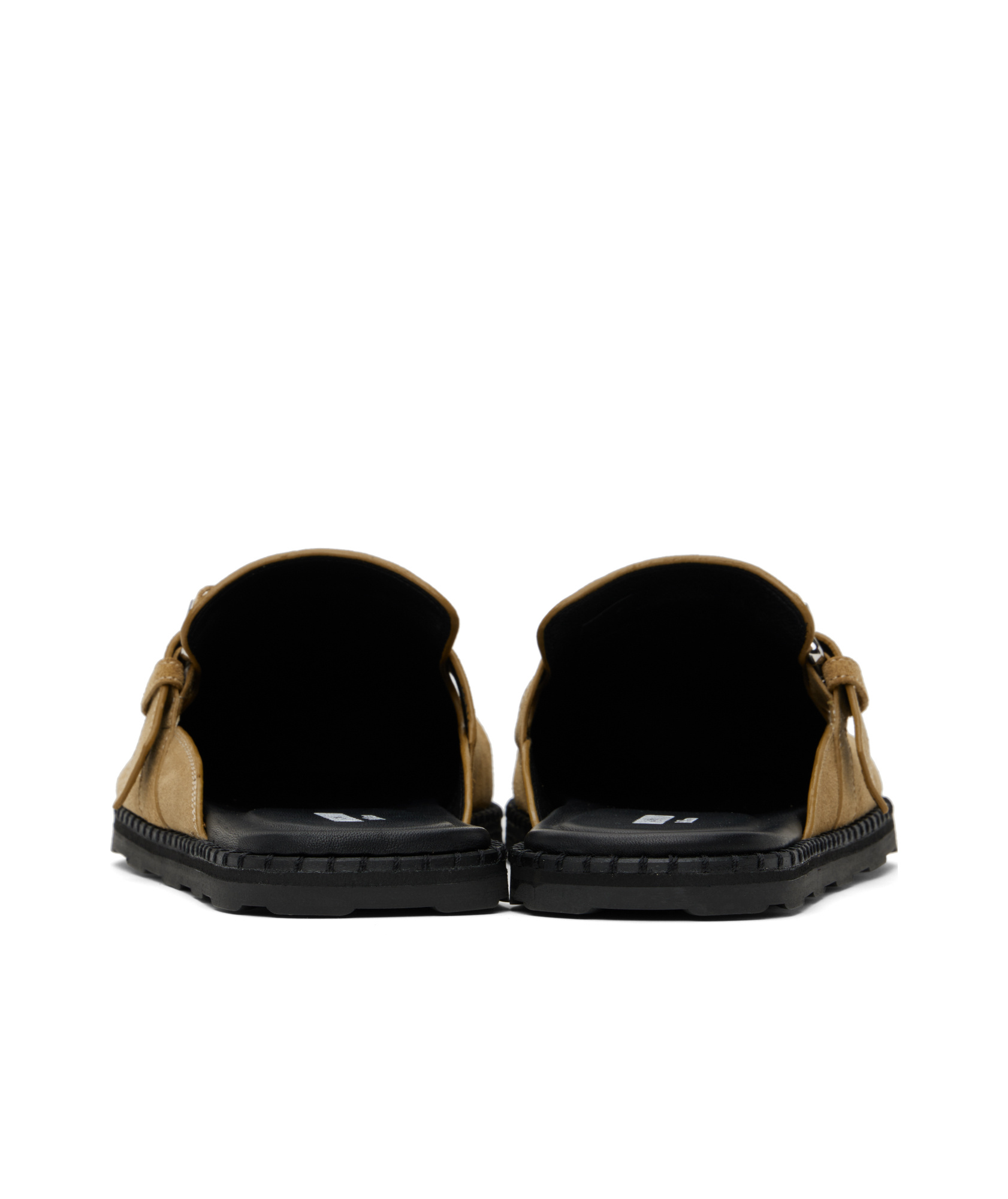 Moschino Suede Sabot With Strap In Brown