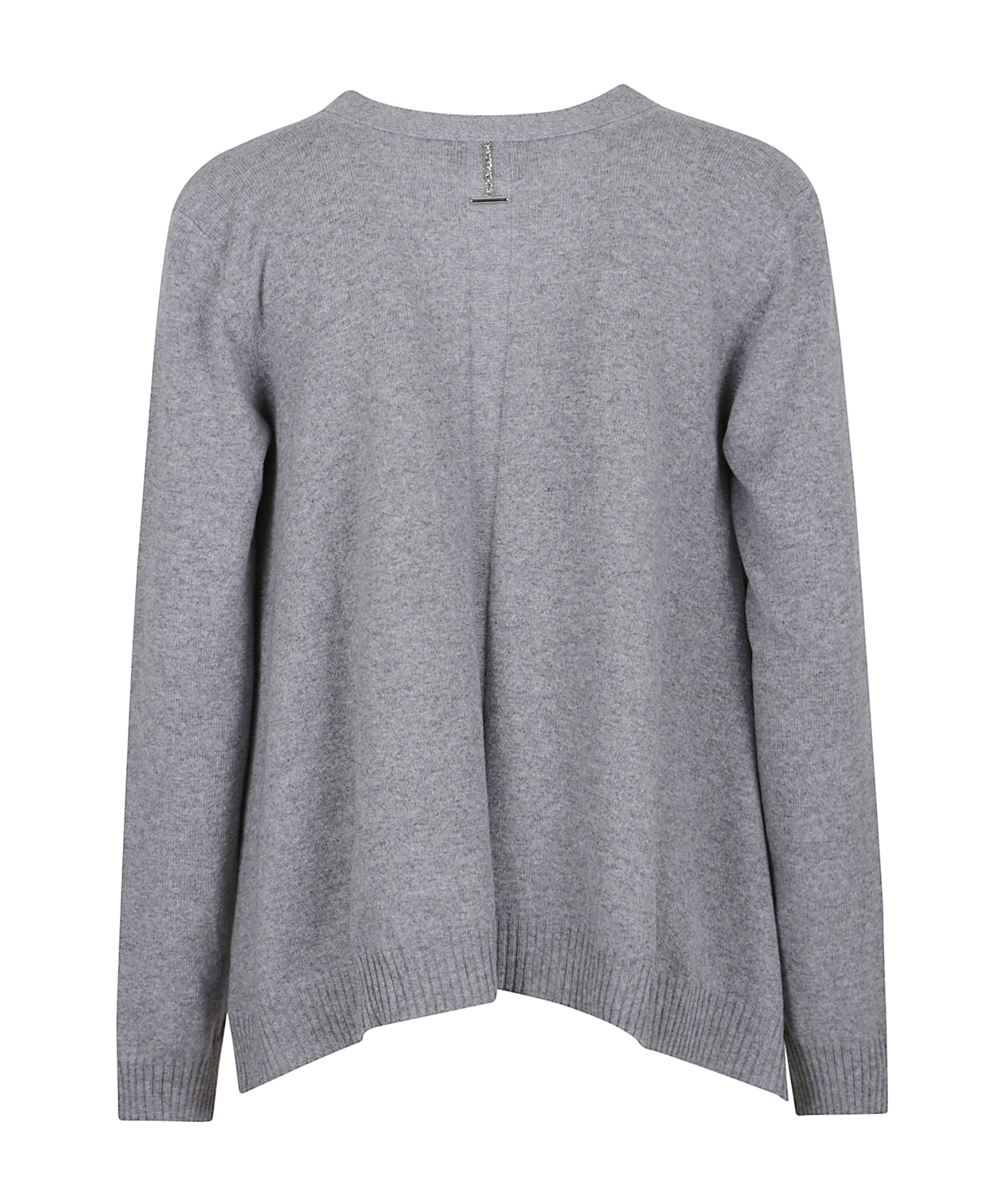 Alexander Mcqueen Vneck Cardigan With Volume And Ribbed Hem In Gray