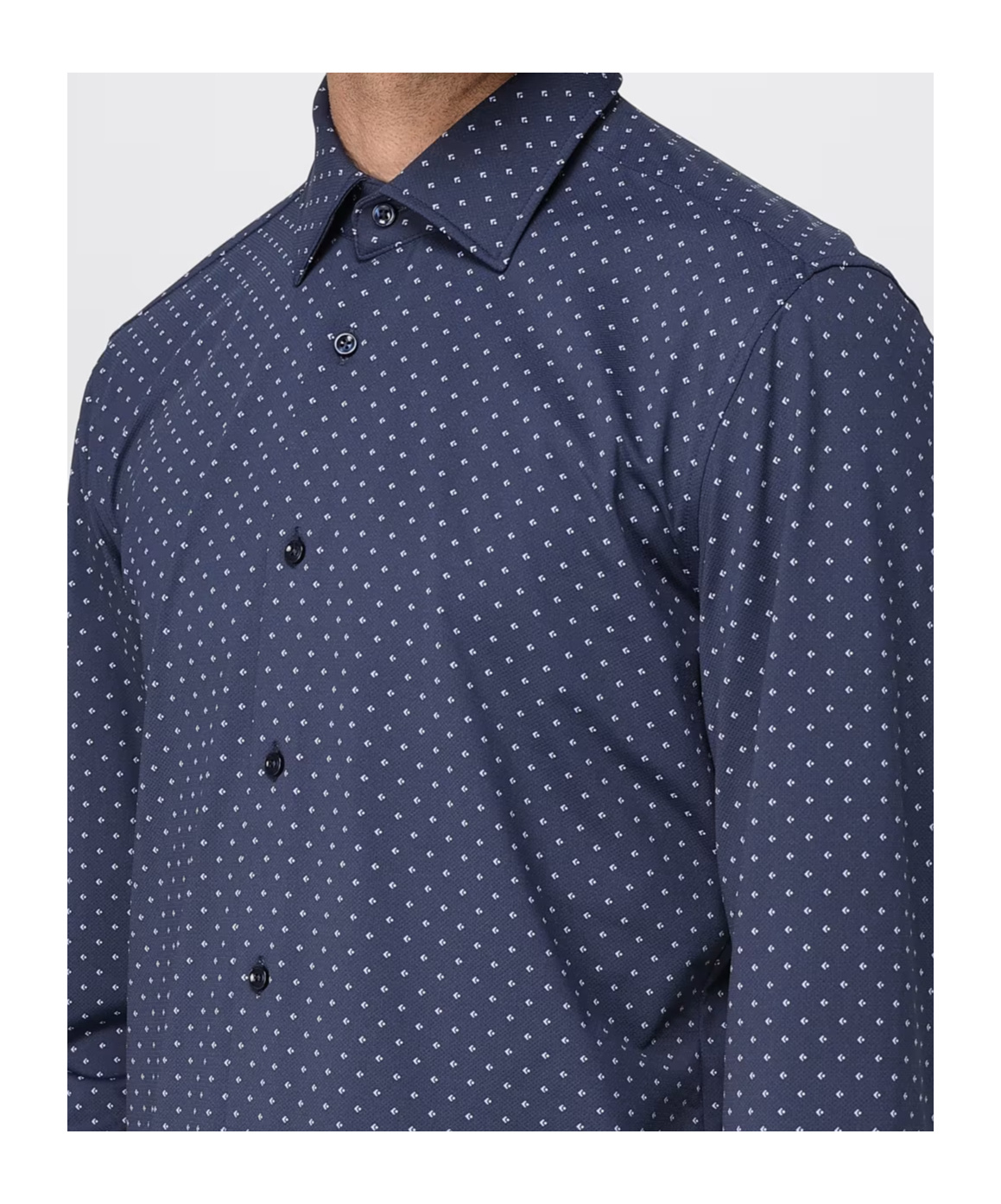 Hugo Boss H-hank-kent Patterned Shirt In Blue