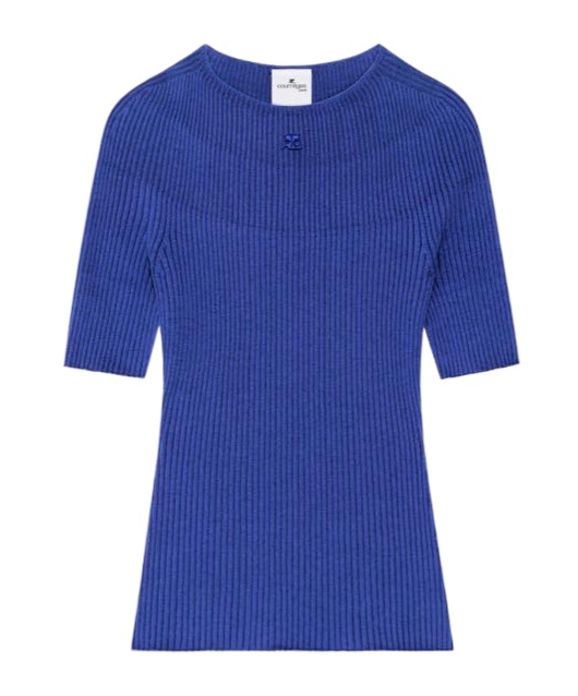 Courrèges Solar Light Rib Sweater In Sapphire