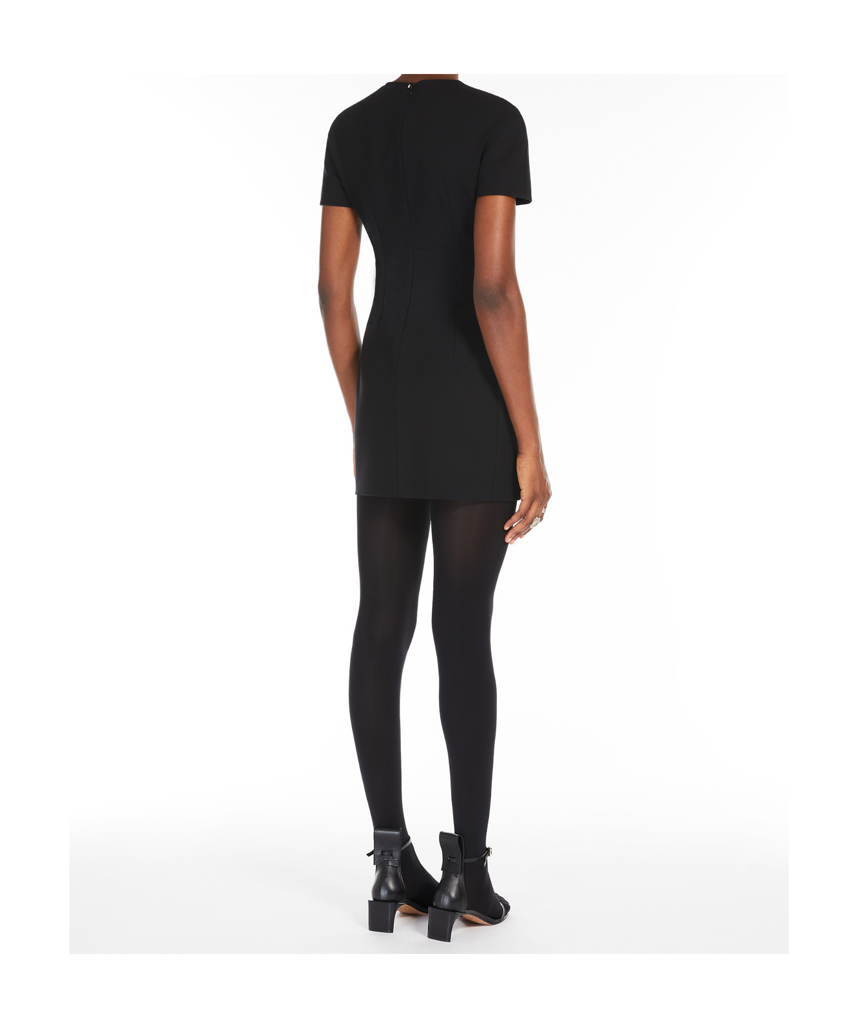 Sportmax Short-sleeved Mini Dress In Black