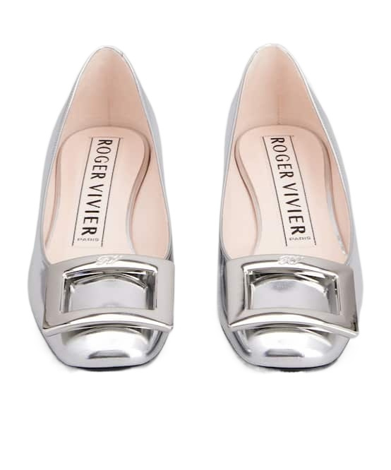 Roger Vivier Leather Ballet Shoes In White