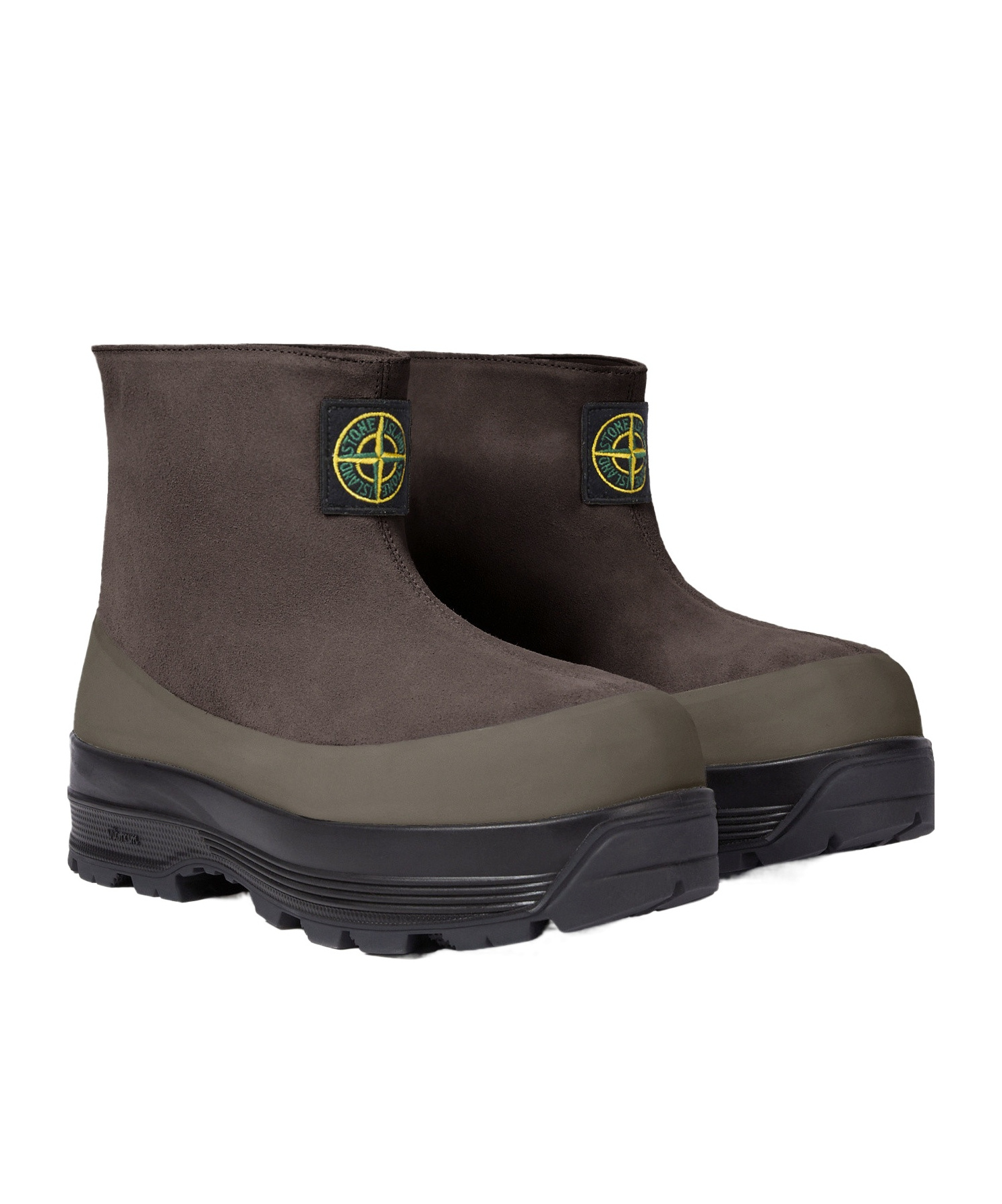 Stone Island Ankle Boot With Vibram Sole For Shock Absorption In Green