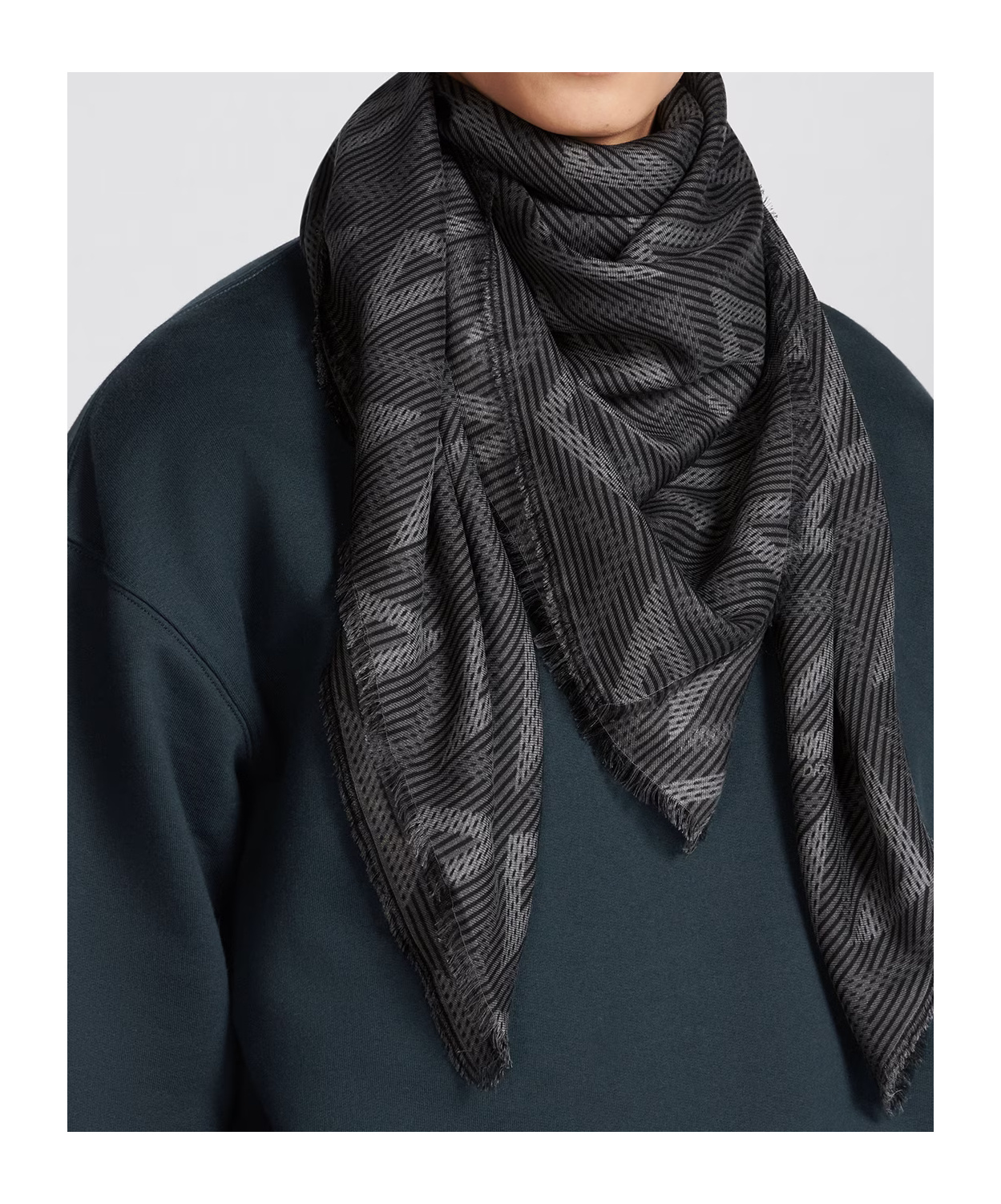 Dior Cd Wool Shawl In Black