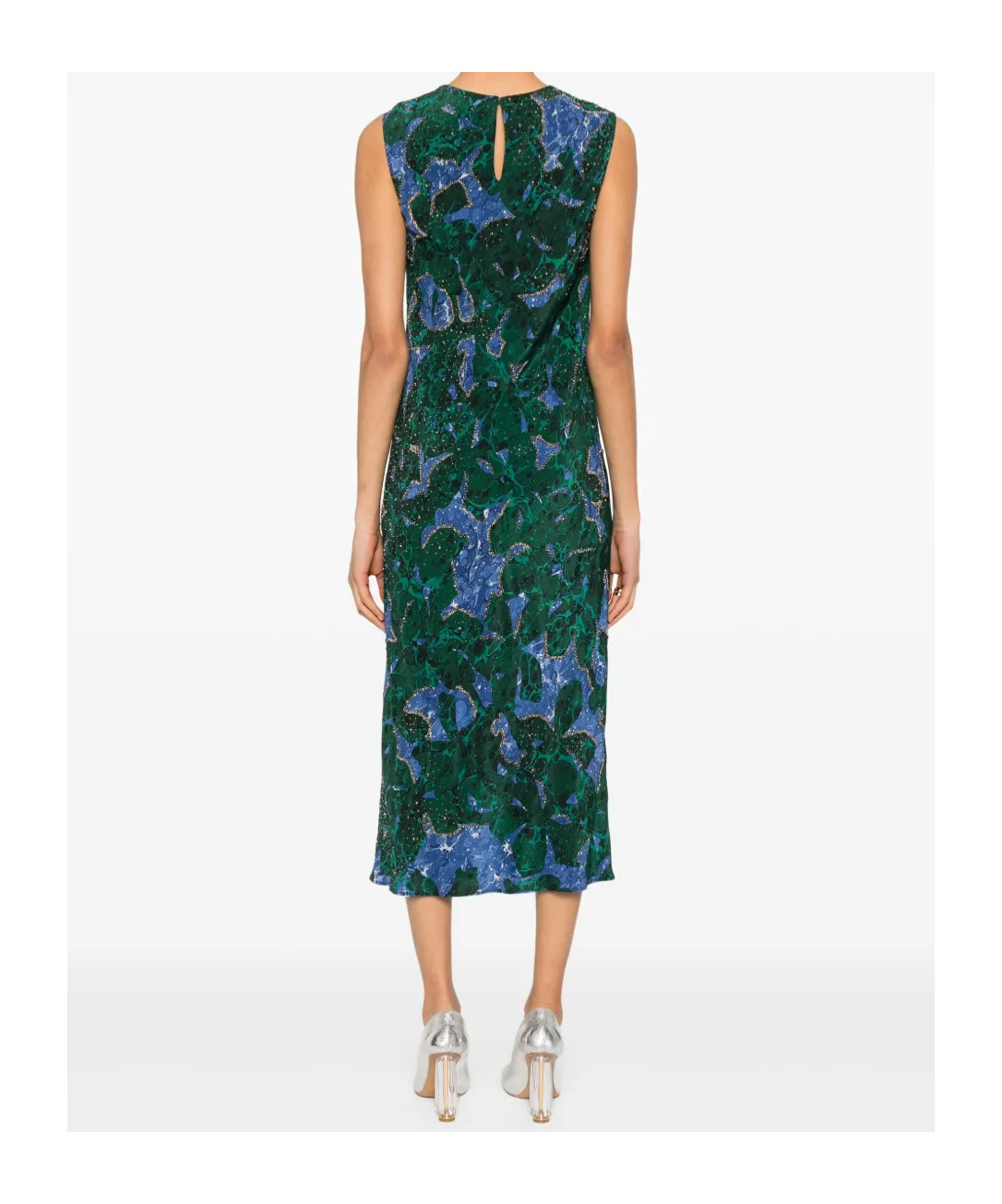 Shop Dries Van Noten Sleeveless Dress In Green
