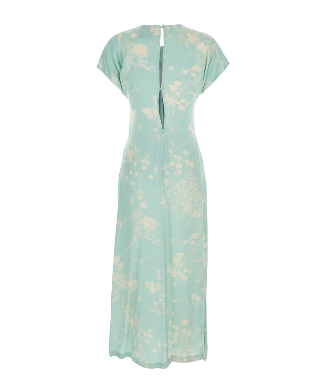 Semicouture Flowing Midi Dress With Floral Print In Green