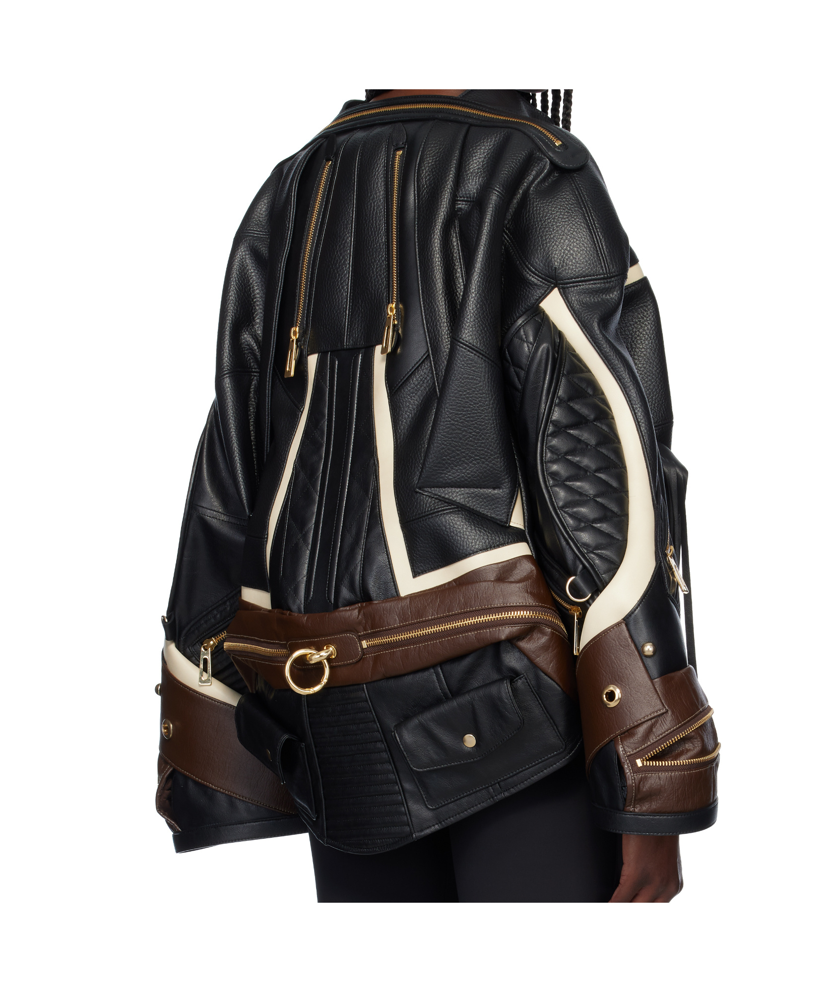 Junya Watanabe Black Komine Protector Faux-leather Jacket In Black