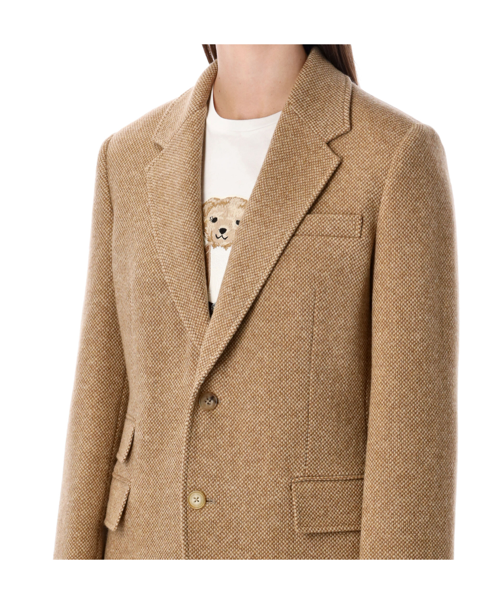 Ralph Lauren Collection Eli Basket-weave Tweed Jacket In Brown