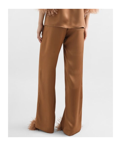 Dolce & Gabbana Silk-satin Straight-leg Pajama Pants In Brown