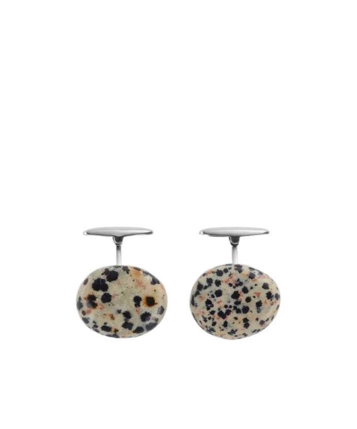 Bottega Veneta Dalmatian Stone Cufflinks In Nude