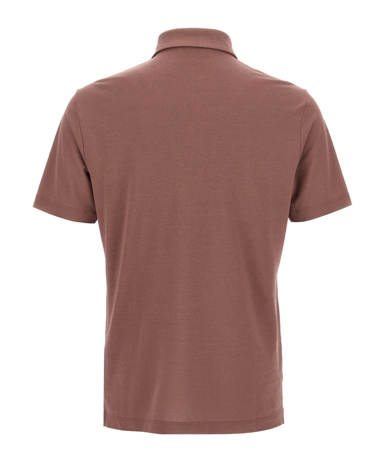 Zanone 'ice Cotton' Polo Shirt In Brown