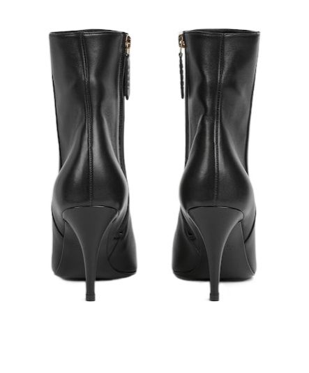 Gucci Leather Ankle Boots With Horsepiece In Black