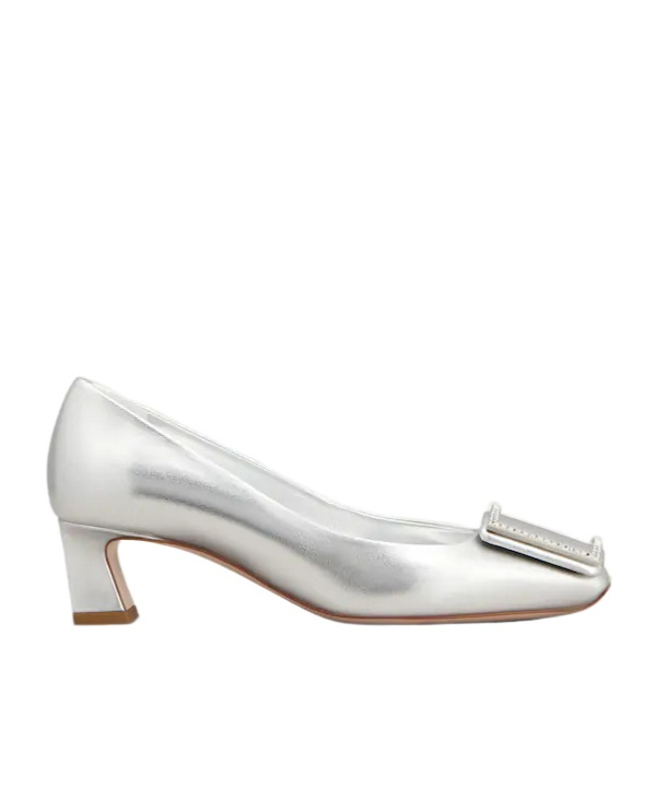 Roger Vivier Trompette Pumps In Leather In White