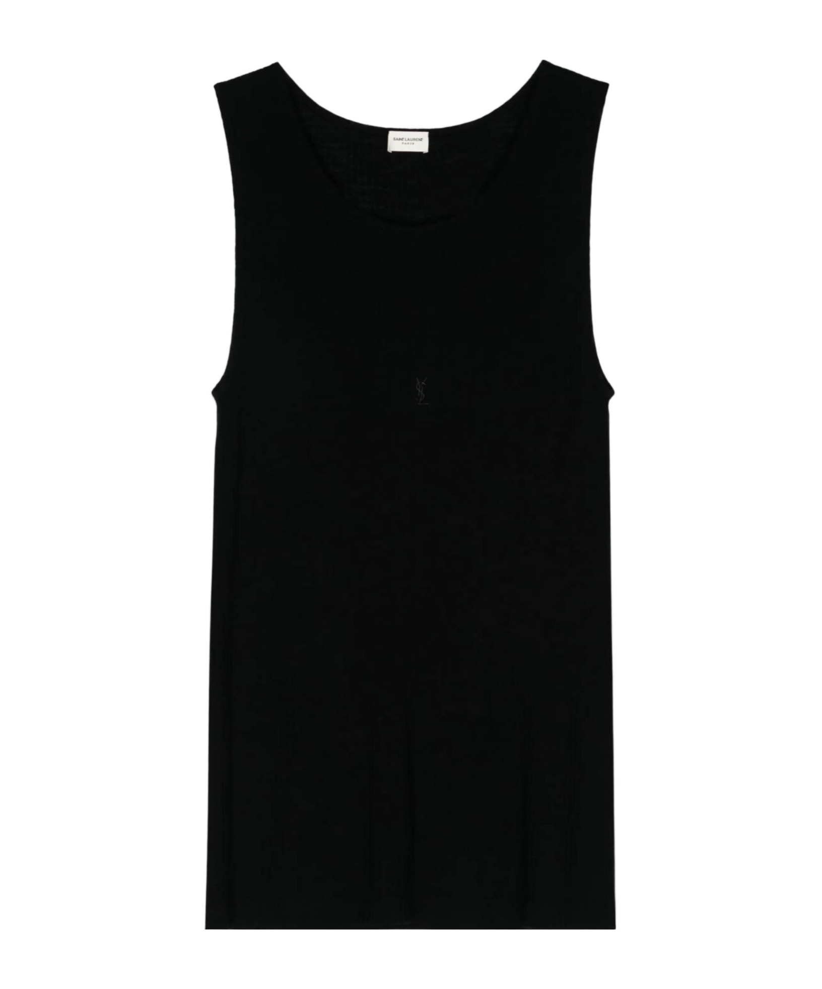 Saint Laurent Logo-embroidered Tank Top In Black