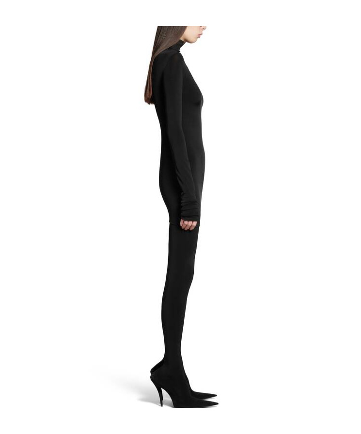 Balenciaga Long-sleeved Mini Dress In Black