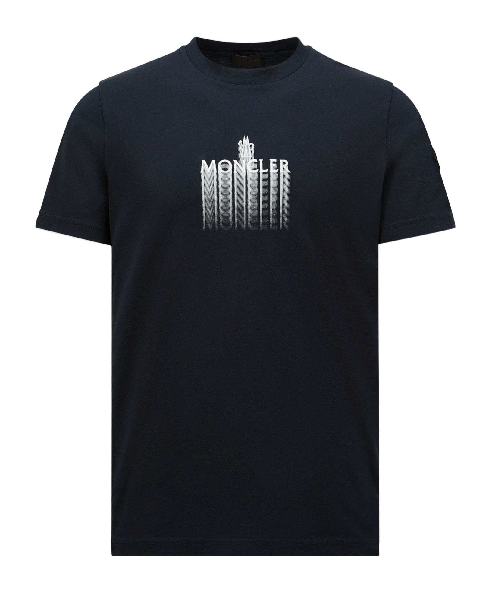 Moncler Midnight Graphic Print Crew Neck T-shirt In Blue
