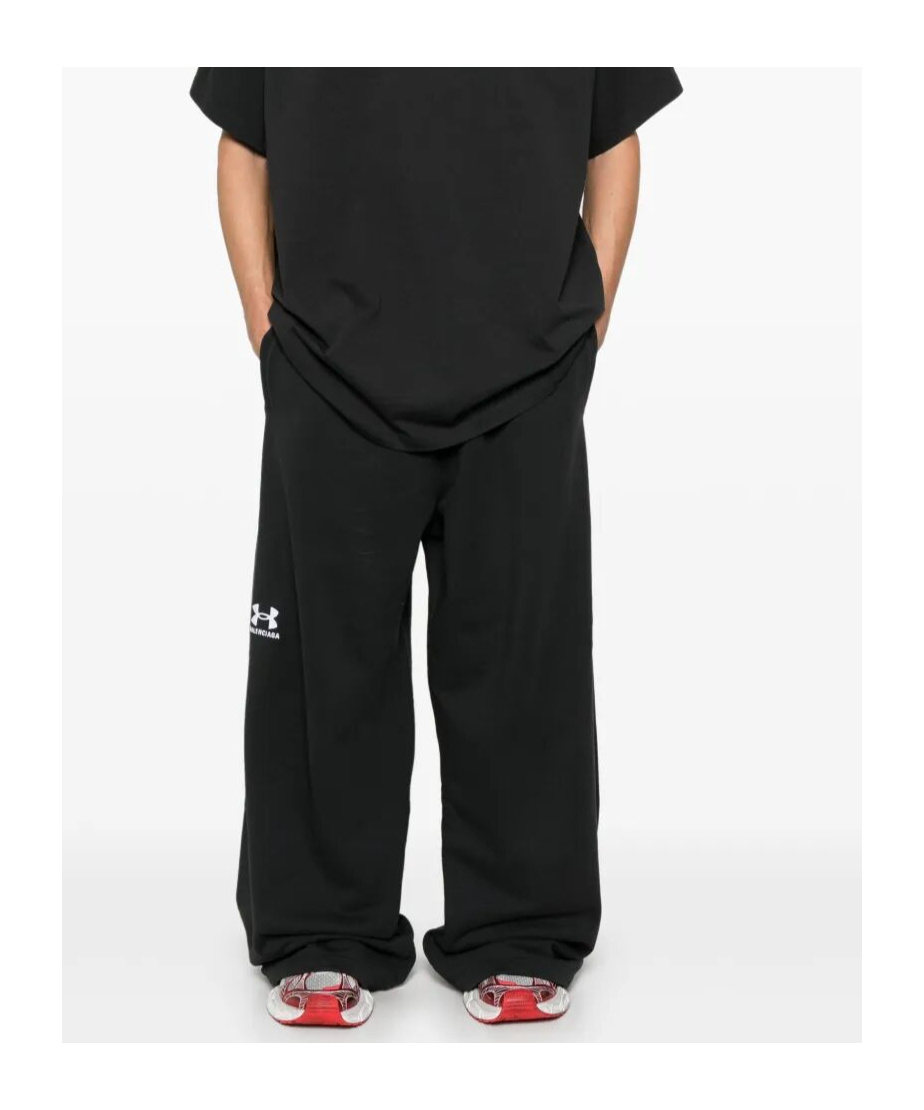 Shop Balenciaga X Under Armour Wide-leg Sweatpants In Black