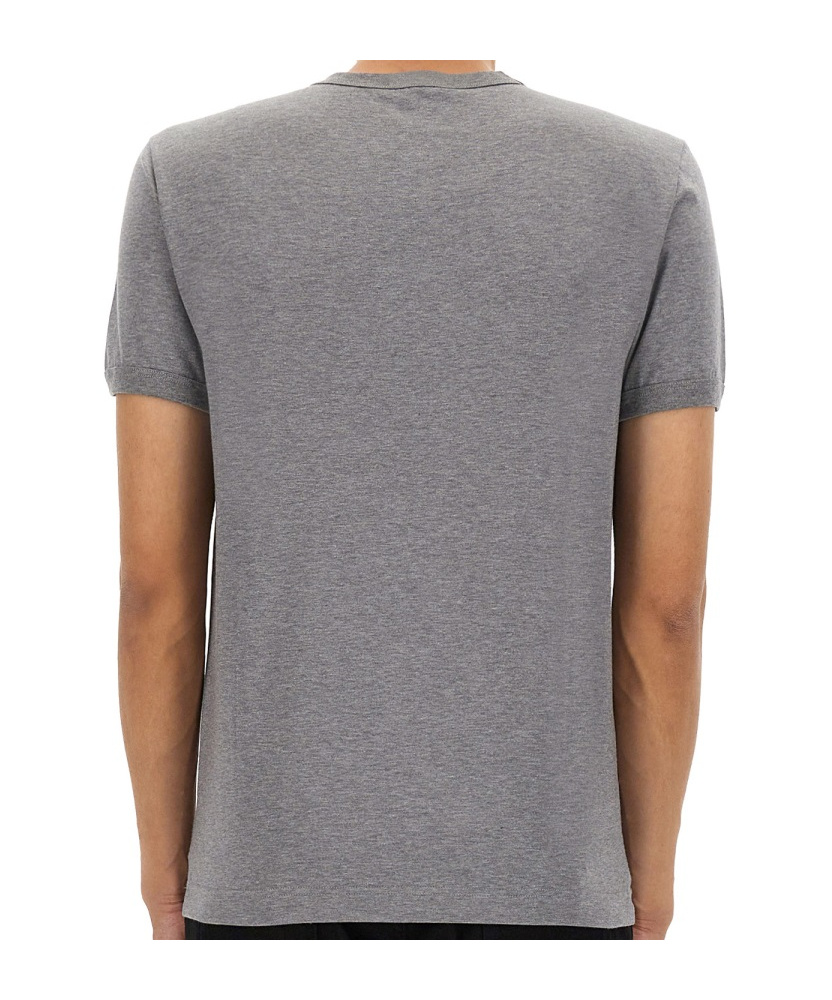 Dolce & Gabbana Bee And Crown Embroidered Tshirt In Gray