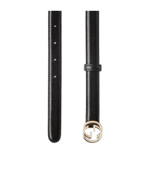 Gucci Belt With Interlocking G Buckle In Black