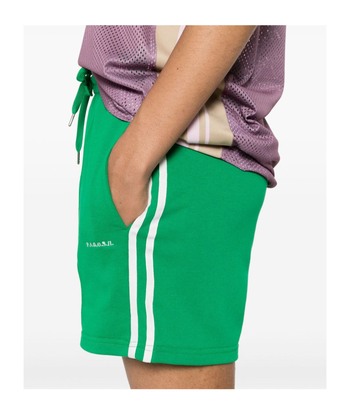 P.A.R.O.S.H STRIPED JERSEY SHORTS
