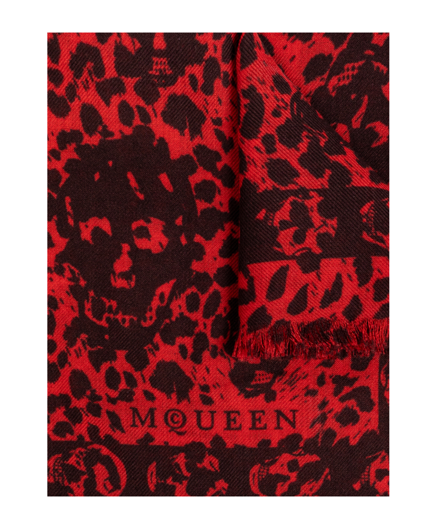 Alexander Mcqueen Fringed Scarf In Red