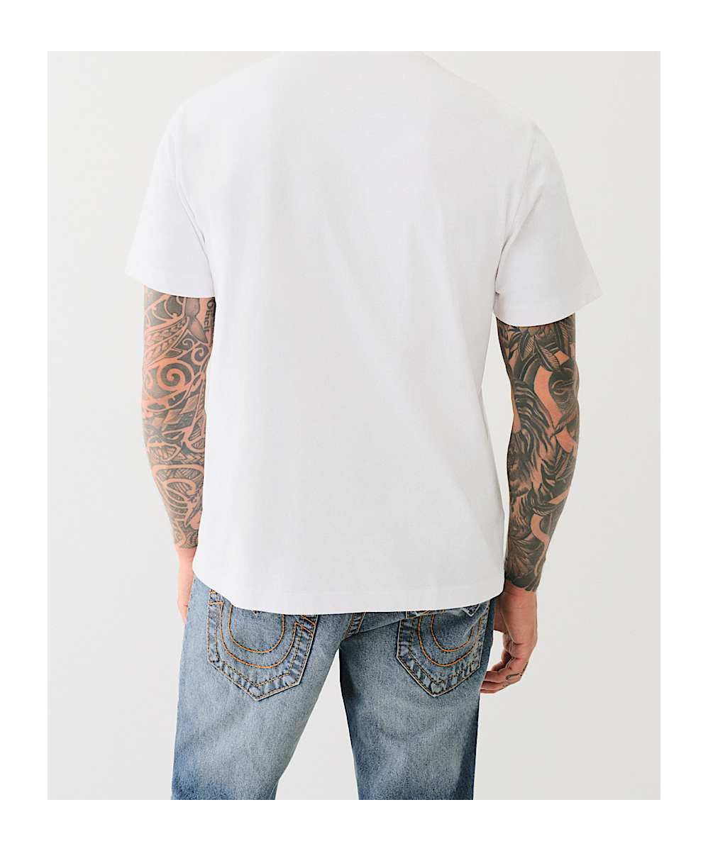 True Religion Exaggerated Icon Crew Tee In White