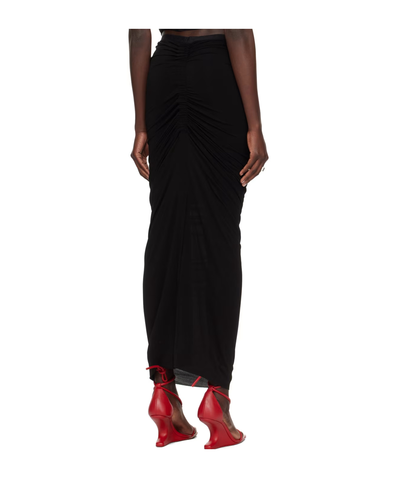 Rick Owens Shrimp Asymmetric Skirt In Black