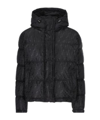 Fendi Ff-pattern Puffer Jacket In Black