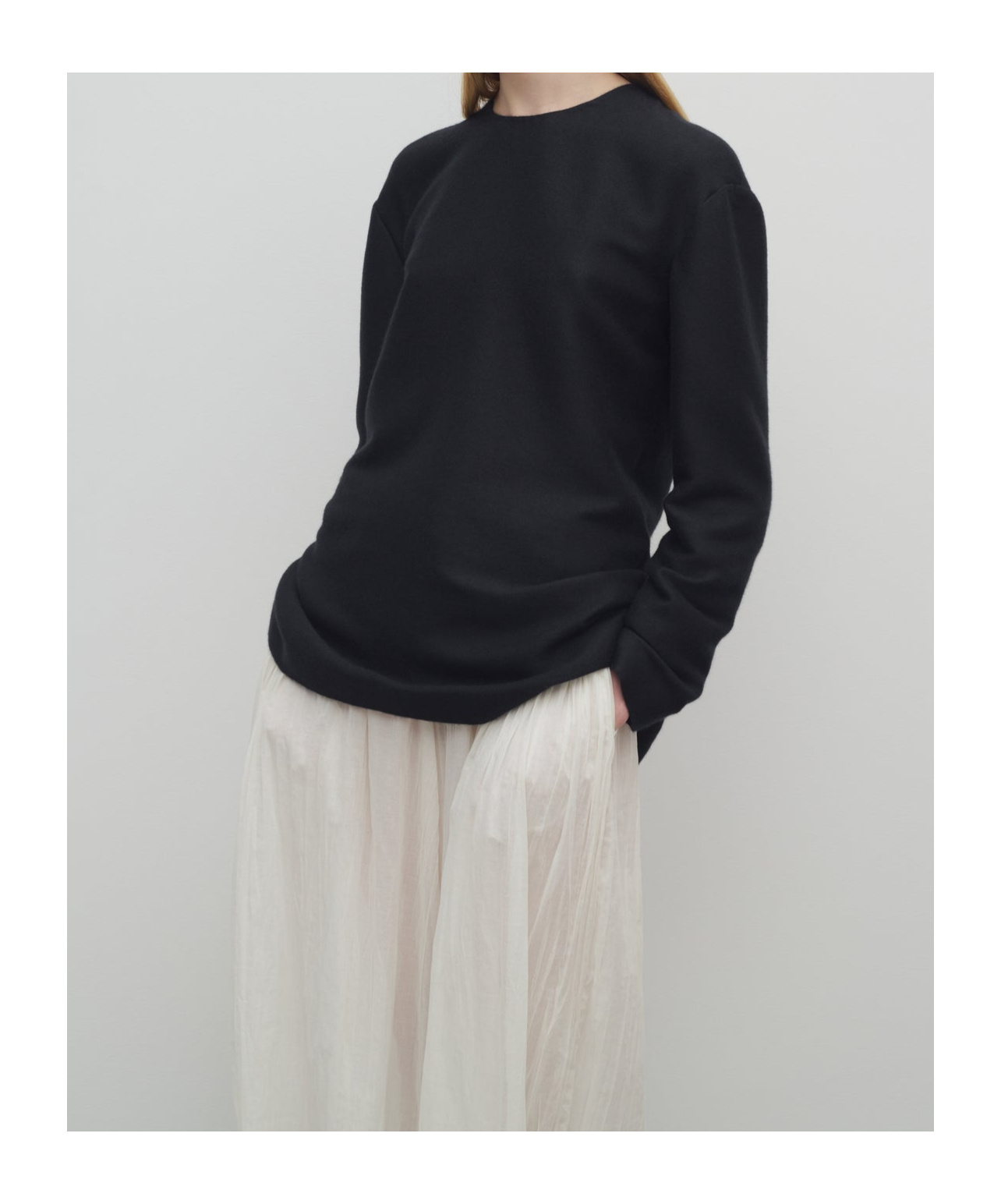 The Row Guri Cashmere Silk Top In Black