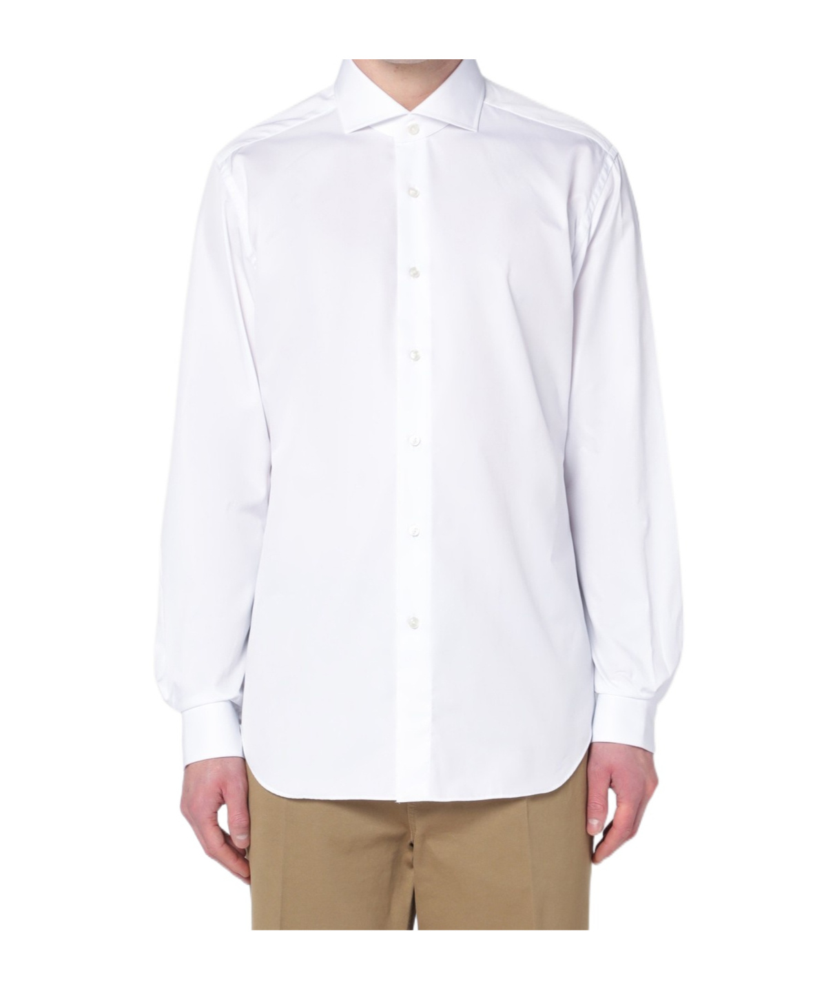 Xacus White Spread Collar Button Shirt In White