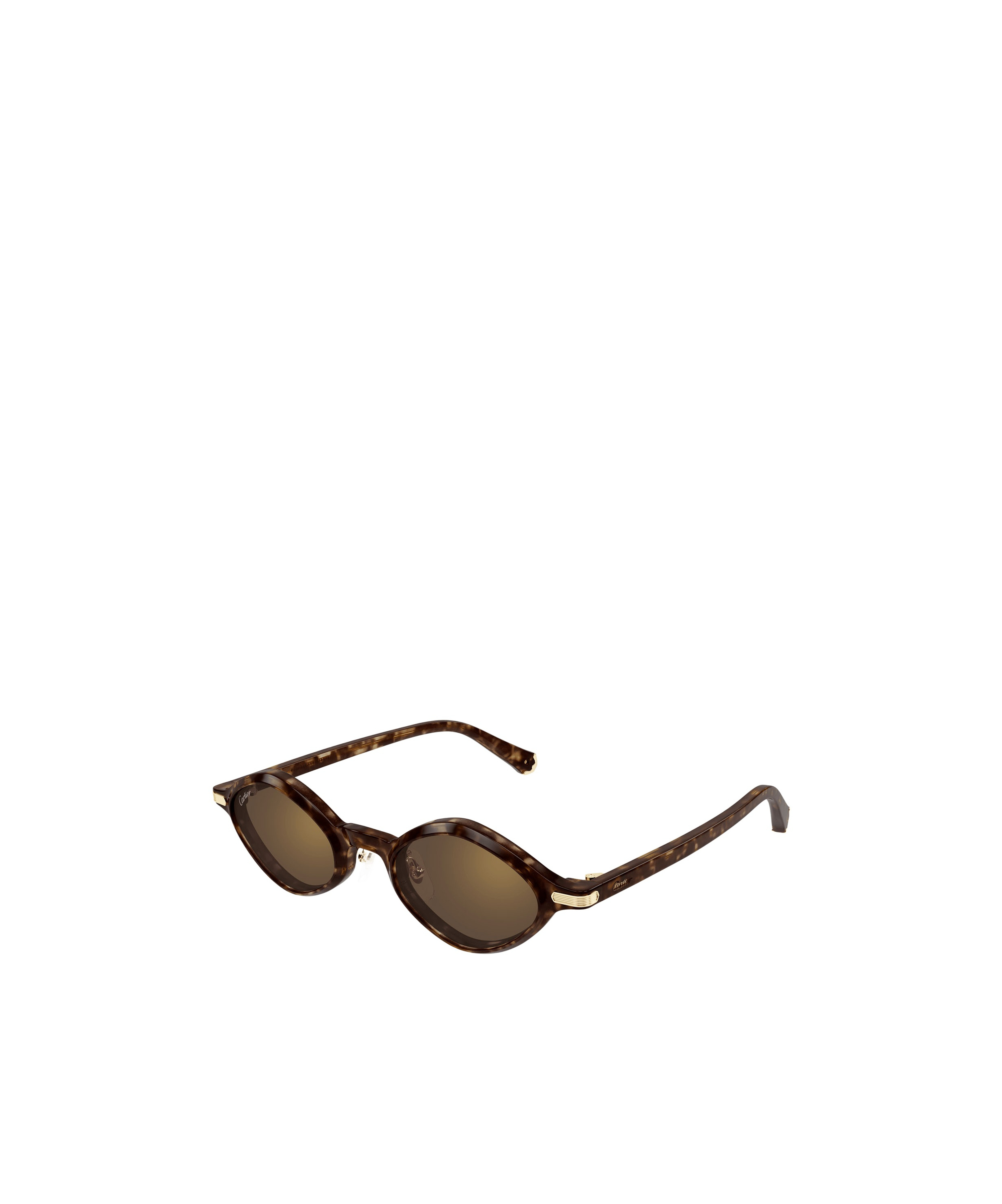 Cartier Geometric Frame Sunglasses In Brown