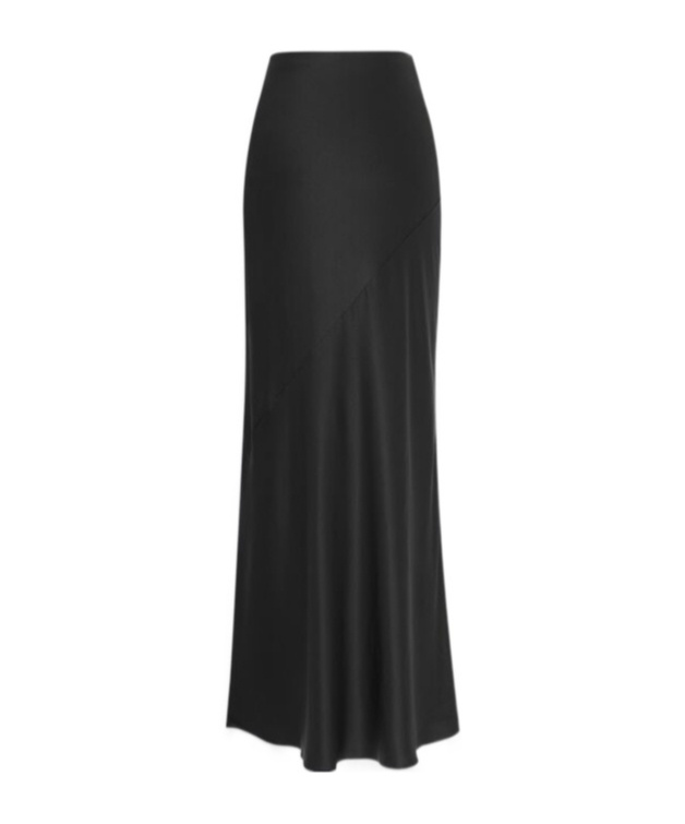 Saint Laurent Flowy High-waisted Maxi Skirt In Crepe In Black