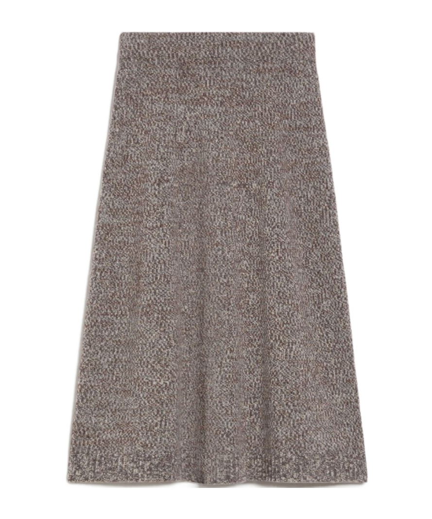 Weekend Max Mara Trumpet-shaped Wool Skirt In Gray