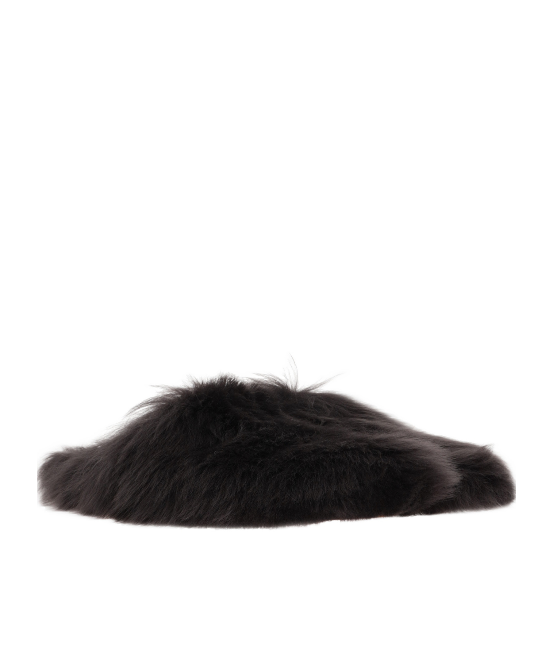 Yves Salomon Wool Slippers In Black