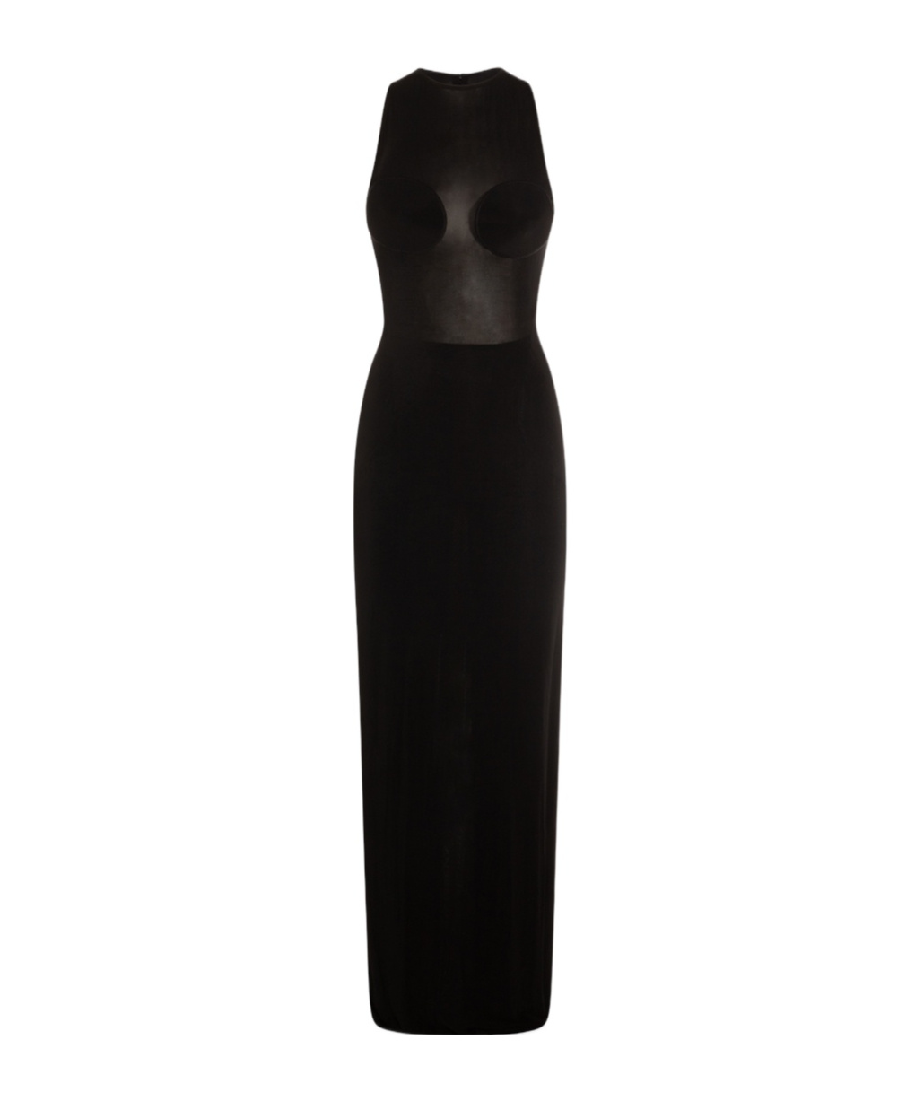 Shop Jean Paul Gaultier Round Neck Dress In Black