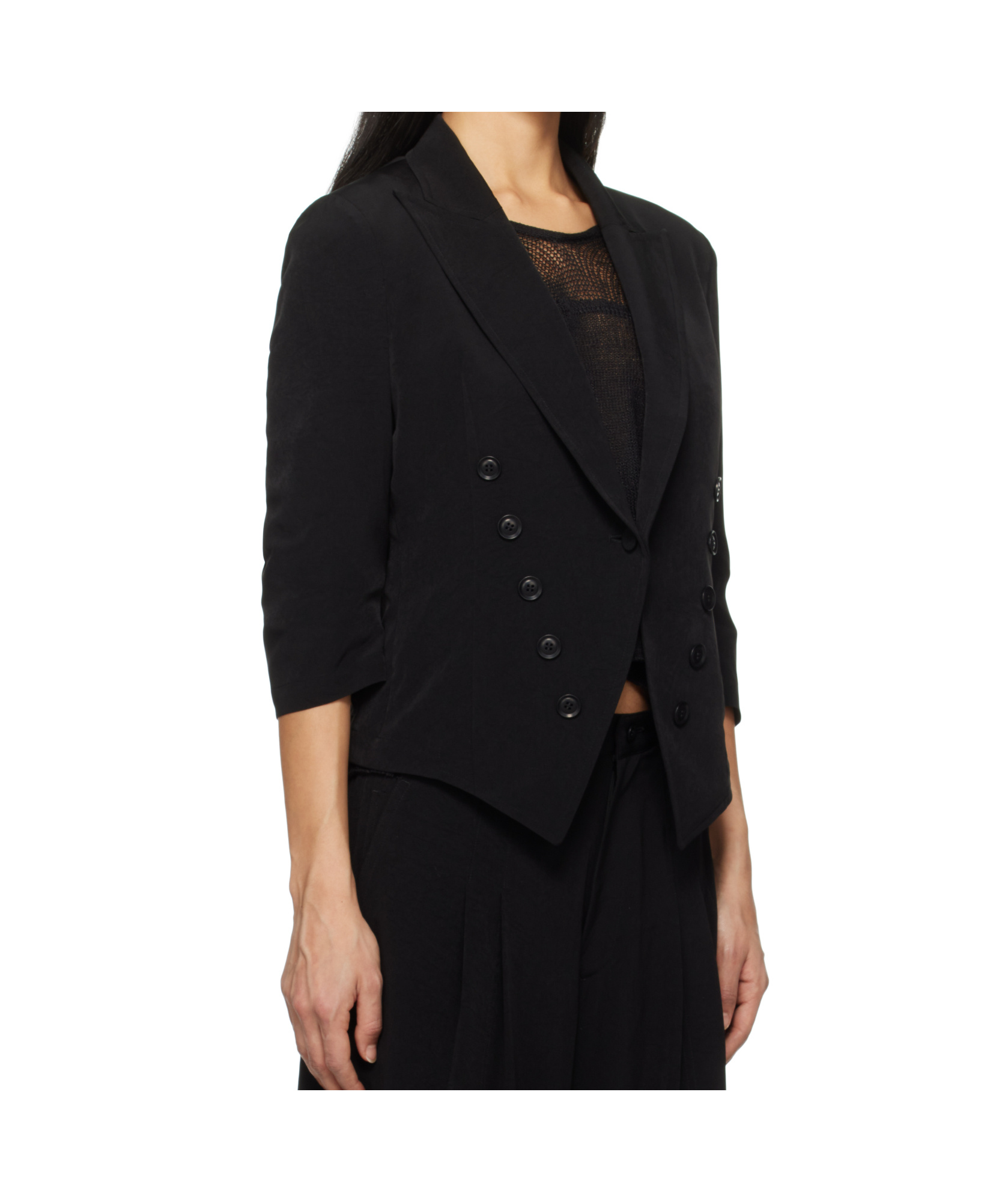 Y's Lapel Vest In Black