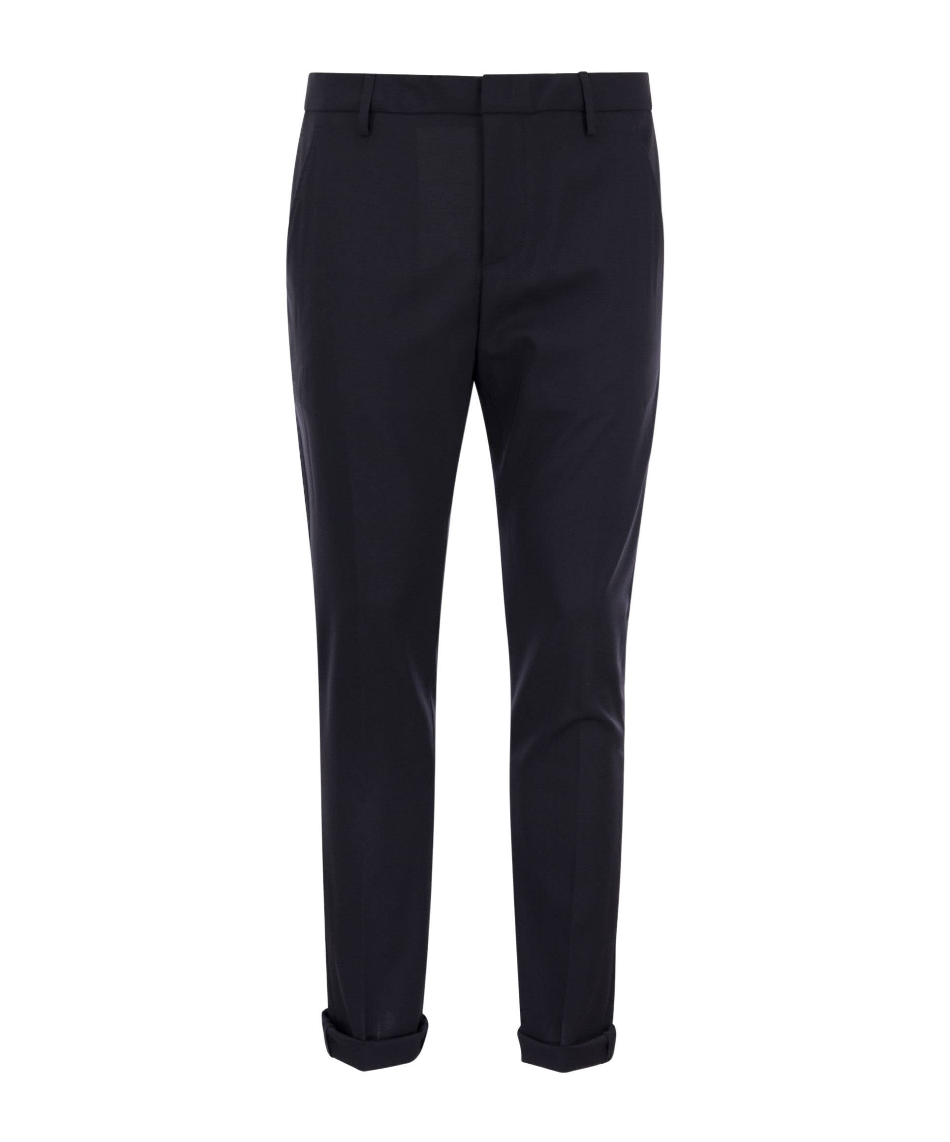 Dondup Gaubert Slim Flannel Trousers In Black