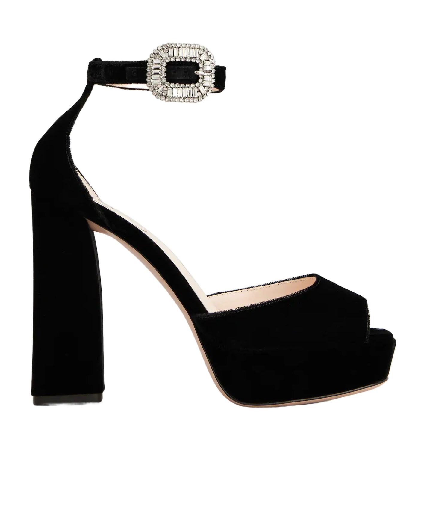Roger Vivier Platform Sandals In Velvet In Black