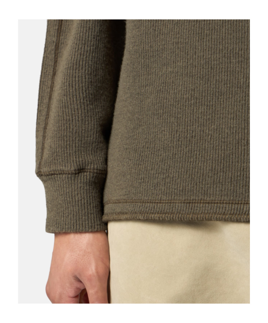 Stone Island Comfort-fit Mock Neck Sweatshirt With Back Yoke Detail In Green