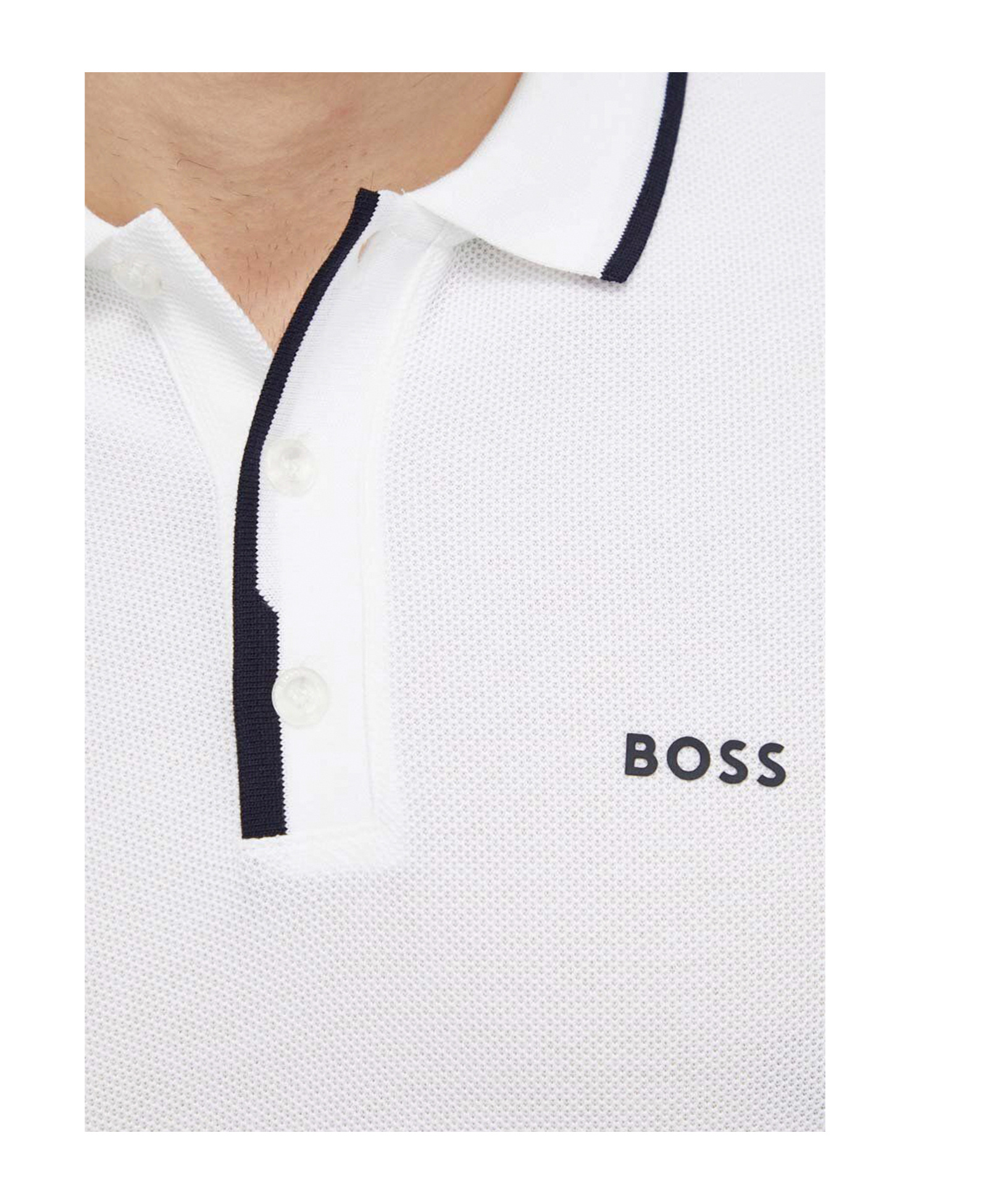 Hugo Boss Logo-print Cotton Polo Shirt In White
